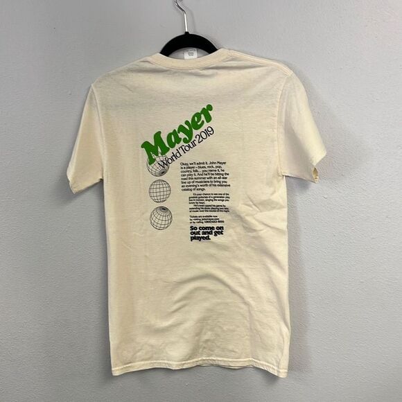 Vintage Gildan Unisex John Mayer World Tour 2019 Cream Pullover T-Shirt Size S - Picture 5 of 6